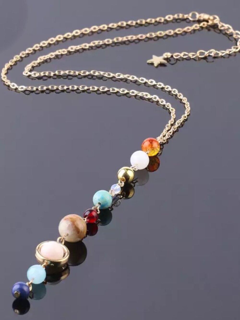 Solar Space Aligned Planet Star Science Teacher Astronomy Necklace